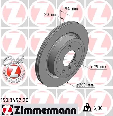 ZIMMERMANN 150.3492.20 Fren Sistemleri Fren Diski - BMW Z4 Roadster (E89) uyumlu