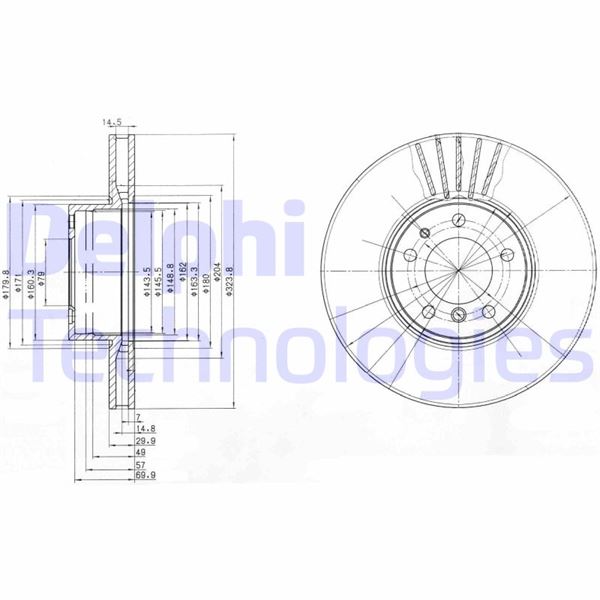 DELPHI BG670 Fren Sistemleri Fren Diski - BMW 7 (E32) uyumlu
