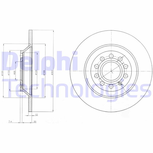 DELPHI BG4088 Fren Sistemleri Fren Diski - AUDI A6 C6 Avant (4F5) uyumlu