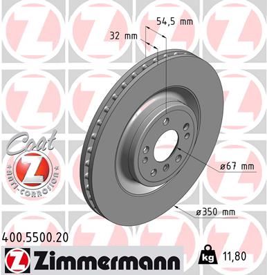 ZIMMERMANN 400.5500.20 Fren Sistemleri Fren Diski - MERCEDES-BENZ M-SERISI (W166) uyumlu