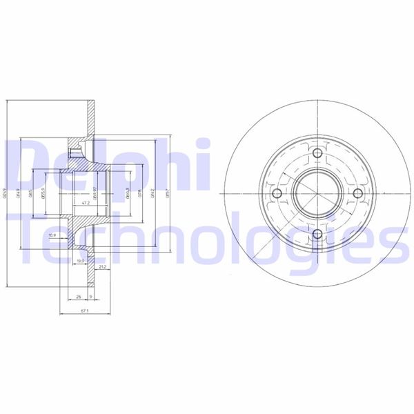 DELPHI BG9022RSC Fren Sistemleri Fren Diski - CITROËN C4 II (NC_) uyumlu
