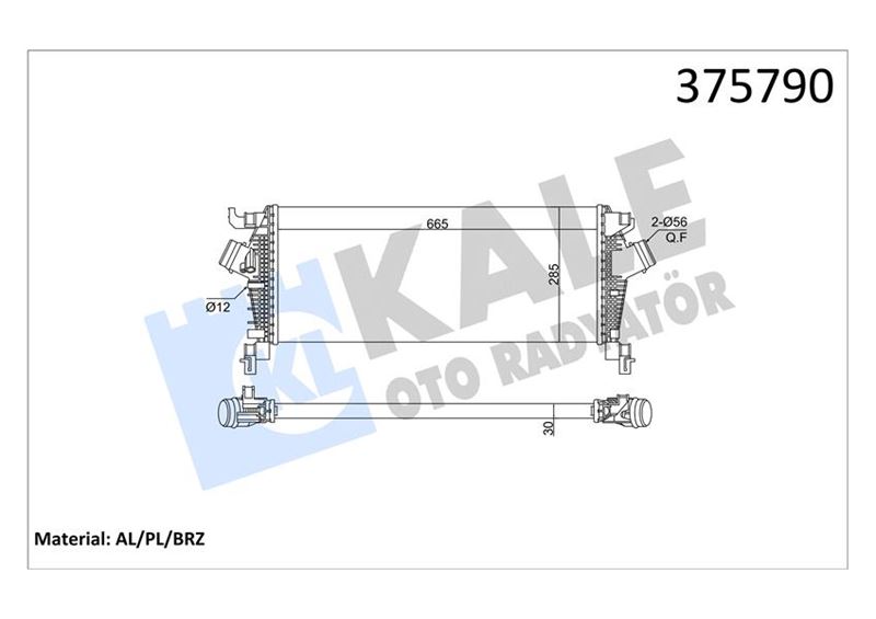 KALE OTO RADYATÖR 375790 Motor Turbo Radyatörü - OPEL ZAFIRA TOURER C (P12) uyumlu