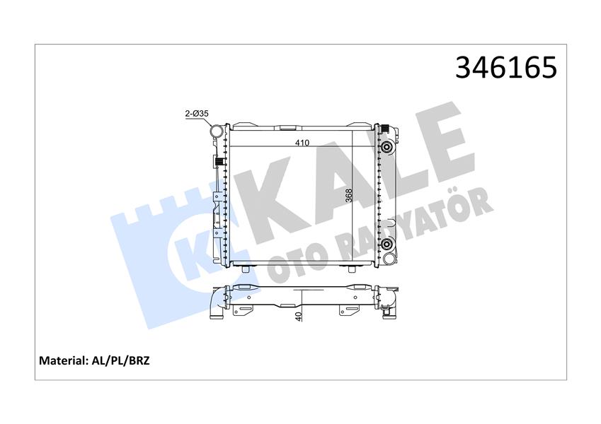 KALE OTO RADYATÖR 346165 Soğutma Sistemi Su Soğutucu & Parçaları - MERCEDES-BENZ 124 Sedan (W124) uyumlu