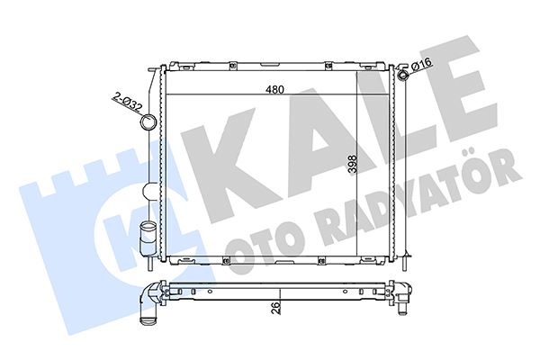 KALE OTO RADYATÖR 351895 Soğutma Sistemi Su Soğutucu & Parçaları - RENAULT KANGOO (KC0/1_) uyumlu