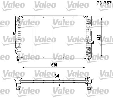 VALEO 731757 Soğutma Sistemi Su Soğutucu & Parçaları - AUDI COUPE B3 (89, 8B3) uyumlu