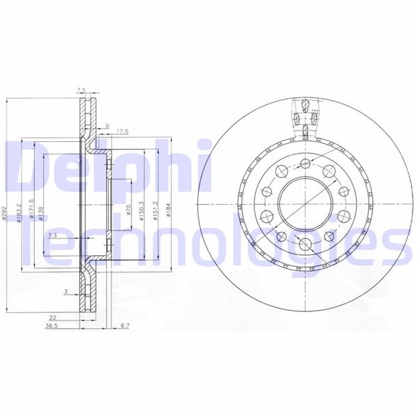 DELPHI BG3995 Fren Sistemleri Fren Diski - ALFA ROMEO 159 (939_) uyumlu