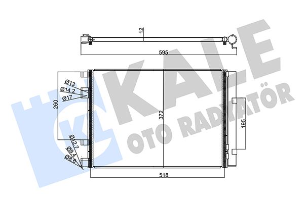 KALE OTO RADYATÖR 358225 İklimlendirme Sistemi Klima Radyatörü - HYUNDAI i20 I (PB, PBT) uyumlu
