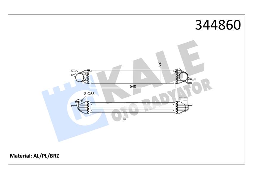 KALE OTO RADYATÖR 344860 Motor Turbo Radyatörü - MINI MINI Roadster (R59) uyumlu