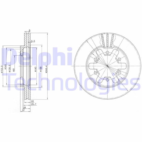 DELPHI BG2457 Fren Sistemleri Fren Diski - NISSAN PICK UP (D21) uyumlu