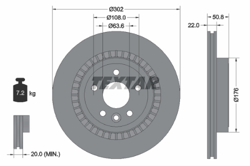 TEXTAR 92196403 Fren Sistemleri Fren Diski - VOLVO XC60 I SUV (156) uyumlu
