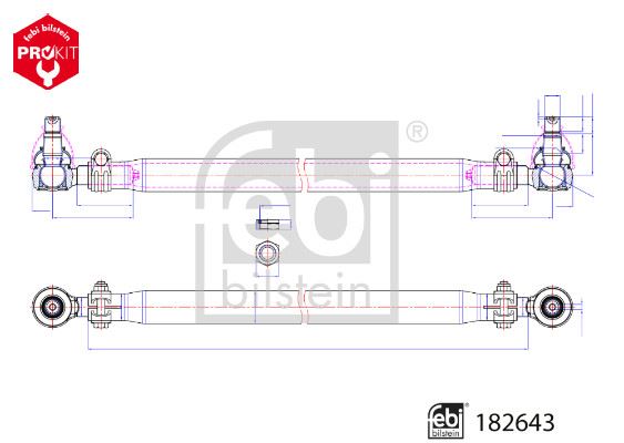 FEBI BILSTEIN 182643 Direksiyon Sistemi Kısa Rot & İtici Çubuk - FORD CARGO II uyumlu