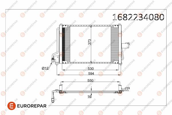 EUROREPAR 1682234080 İklimlendirme Sistemi Klima Radyatörü - OPEL ASTRA F Sedan (T92) uyumlu