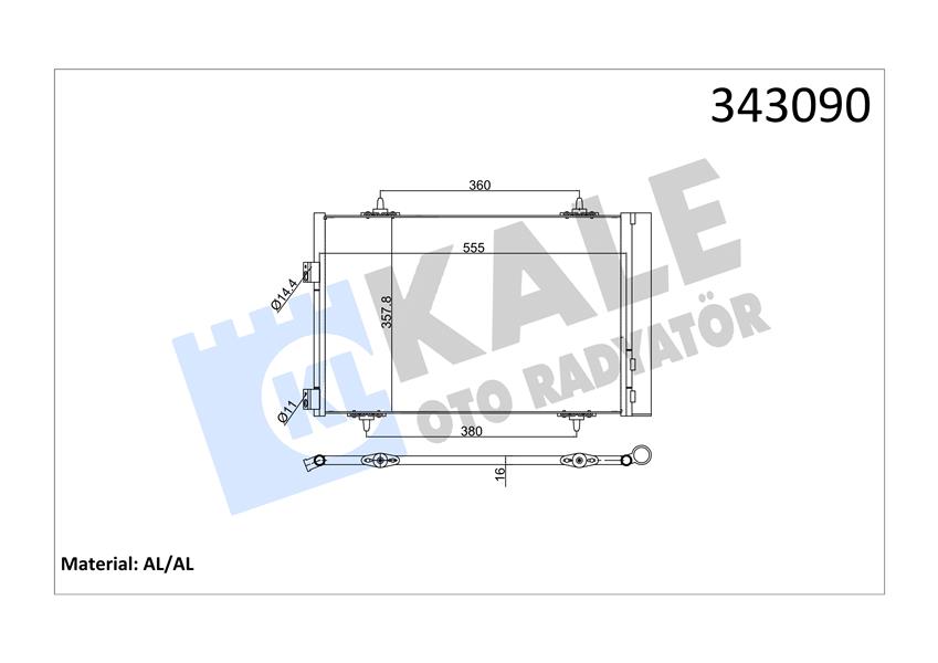 KALE OTO RADYATÖR 343090 İklimlendirme Sistemi Klima Radyatörü - PEUGEOT 508 I (8D_) uyumlu