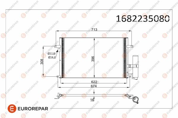 EUROREPAR 1682235080 İklimlendirme Sistemi Klima Radyatörü - CHEVROLET LACETTI Station wagon (J200) uyumlu