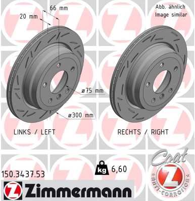 ZIMMERMANN 150.3437.53 Fren Sistemleri Fren Diski - BMW 3 Touring (E91) uyumlu