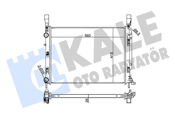 KALE OTO RADYATÖR 354215 Soğutma Sistemi Su Soğutucu & Parçaları - RENAULT KANGOO Express (FW0/1_) uyumlu