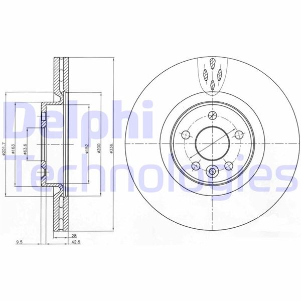 DELPHI BG9077C Fren Sistemleri Fren Diski - VOLVO V60 I (155) uyumlu