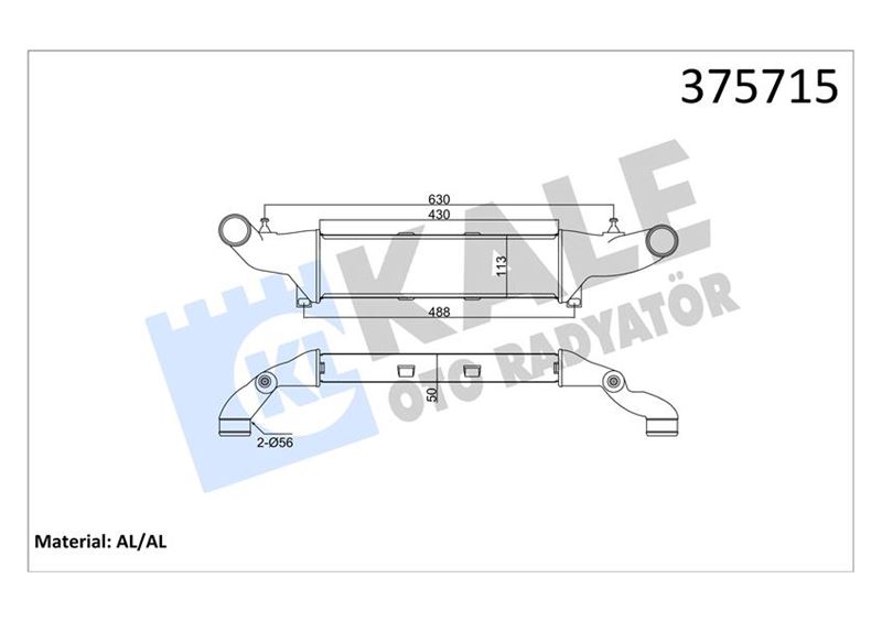 KALE OTO RADYATÖR 375715 Motor Turbo Radyatörü - MERCEDES-BENZ C-SERISI (W202) uyumlu