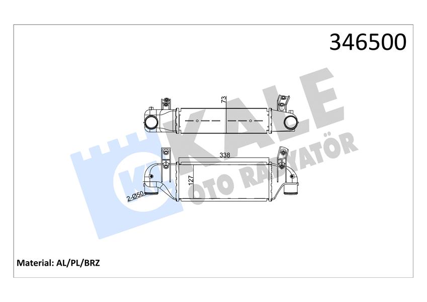 KALE OTO RADYATÖR 346500 Motor Turbo Radyatörü - FORD FOCUS I (DAW, DBW) uyumlu