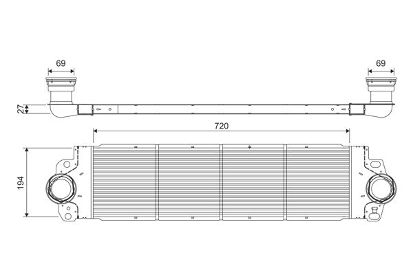 VALEO 818272 Motor Turbo Radyatörü - VW TRANSPORTER T5 Minibüs/Otobüs (7HB, 7HJ, 7EB, 7EJ) uyumlu