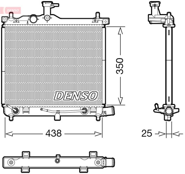 DENSO DRM41023 Soğutma Sistemi Su Soğutucu & Parçaları - HYUNDAI i10 I (PA) uyumlu