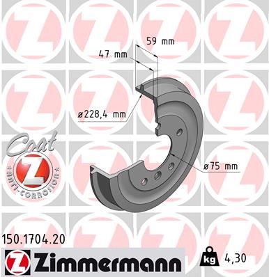 ZIMMERMANN 150.1704.20 Fren Sistemleri Fren Kampanası - BMW 3 (E36) uyumlu