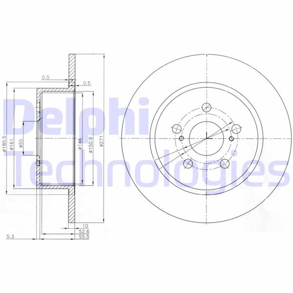 DELPHI BG3922 Fren Sistemleri Fren Diski - TOYOTA AVENSIS (_T22_) uyumlu