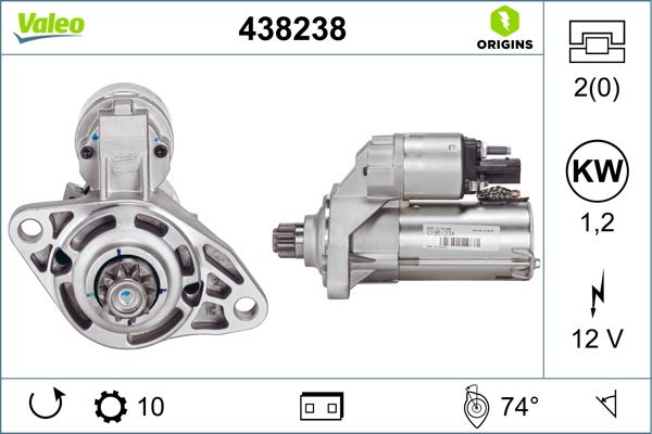 VALEO 438238 Elektrik Sistemi Marş Motoru - VW GOLF VI (5K1) uyumlu