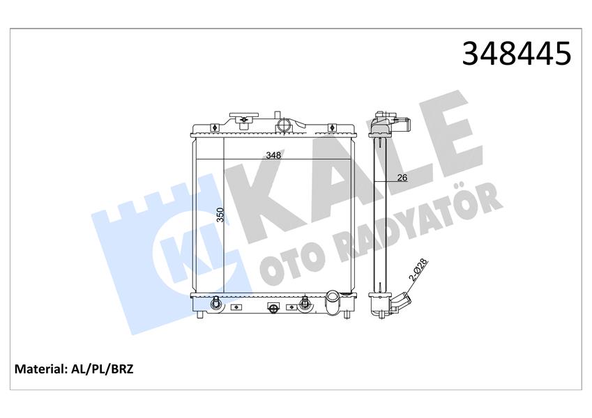 KALE OTO RADYATÖR 348445 Soğutma Sistemi Su Soğutucu & Parçaları - HONDA CRX III (EH, EG) uyumlu