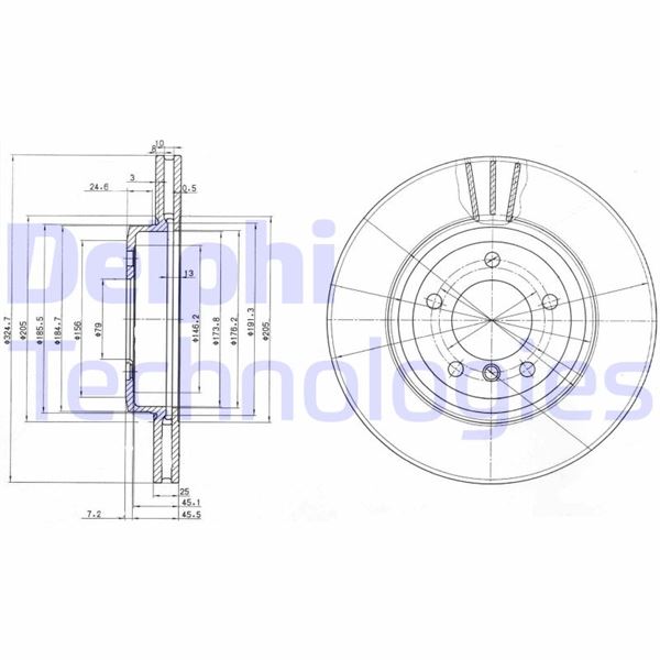 DELPHI BG3830 Fren Sistemleri Fren Diski - BMW 3 (E46) uyumlu