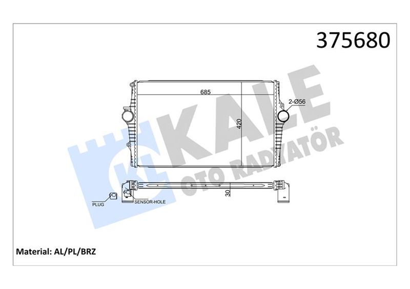 KALE OTO RADYATÖR 375680 Motor Turbo Radyatörü - VOLVO S80 I (184) uyumlu