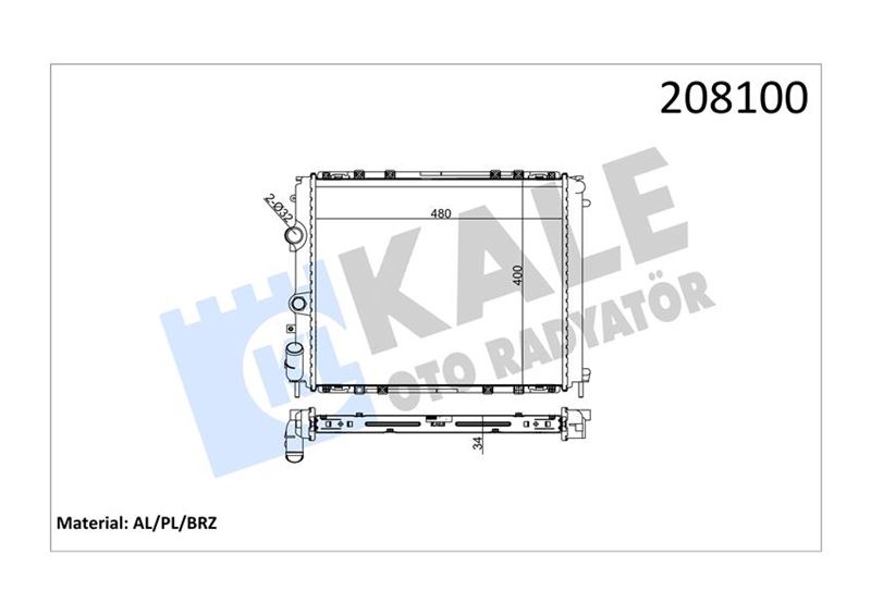 Su Radyatörü - KALE OTO RADYATÖR - 0534341AB Ürün Görseli