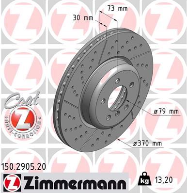 ZIMMERMANN 150.2905.20 Fren Sistemleri Fren Diski - BMW 1 (F20) uyumlu