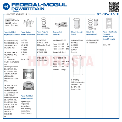 Piston Seti - GOETZE ENGINE - 8970520STDB