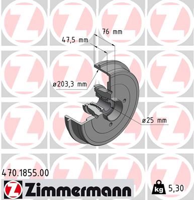 ZIMMERMANN 470.1855.00 Fren Sistemleri Fren Kampanası - DACIA LOGAN (LS_) uyumlu