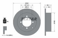 TEXTAR 92104000 Fren Sistemleri Fren Diski - MITSUBISHI SPACE WAGON (N3_W, N4_W) uyumlu