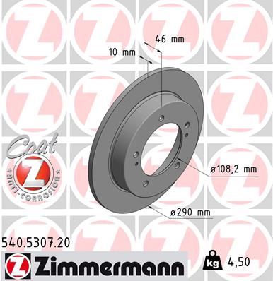ZIMMERMANN 540.5307.20 Fren Sistemleri Fren Diski - SUZUKI JIMNY SUV (SN) uyumlu
