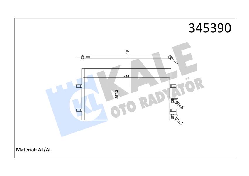 KALE OTO RADYATÖR 345390 İklimlendirme Sistemi Klima Radyatörü - FORD TRANSIT Minibüs/Otobüs (FD_ _, FB_ _, FS_ _, FZ_ _, FC_ _) uyumlu
