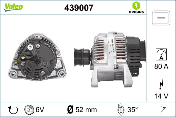 VALEO 439007 Elektrik Sistemi Alternatör - BMW 3 (E30) uyumlu