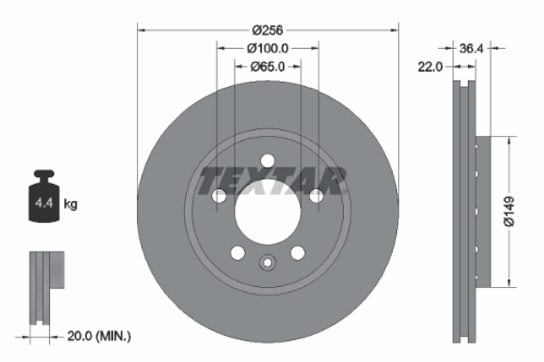 TEXTAR 92098603 Fren Sistemleri Fren Diski - VW GOLF IV (1J1) uyumlu