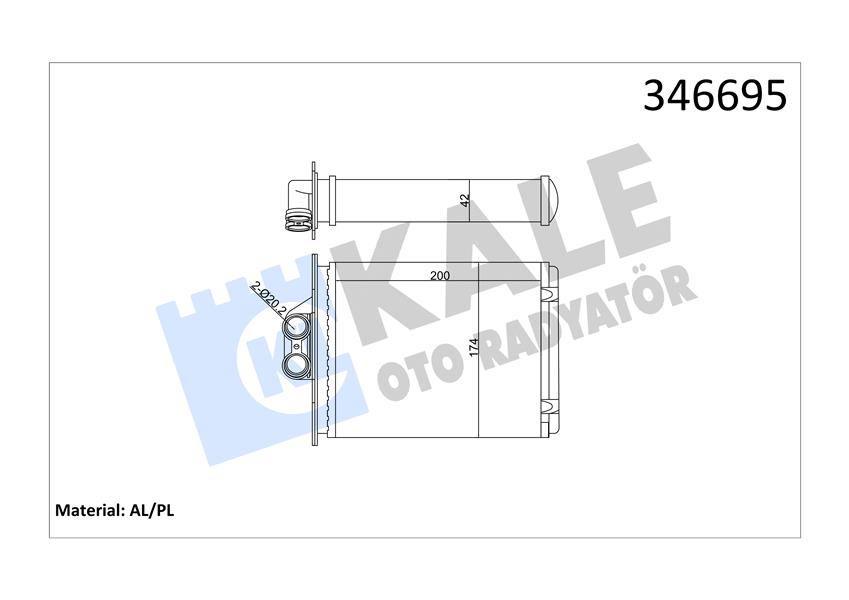 KALE OTO RADYATÖR 346695 İklimlendirme Sistemi İç Mekan Isı Değiştirici - OPEL VECTRA B Hatchback (J96) uyumlu