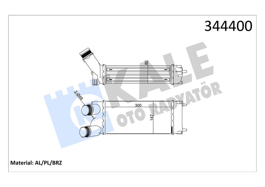 KALE OTO RADYATÖR 344400 Motor Turbo Radyatörü - CITROËN BERLINGO MULTISPACE (B9) uyumlu