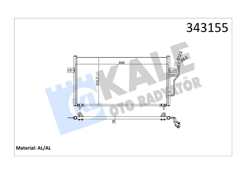 KALE OTO RADYATÖR 343155 İklimlendirme Sistemi Klima Radyatörü - MITSUBISHI CARISMA (DA_) uyumlu