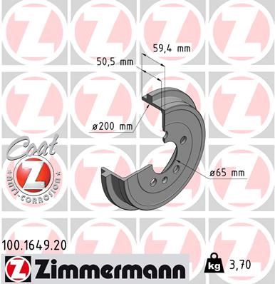 ZIMMERMANN 100.1649.20 Fren Sistemleri Fren Kampanası - VW POLO V (6R1, 6C1) uyumlu