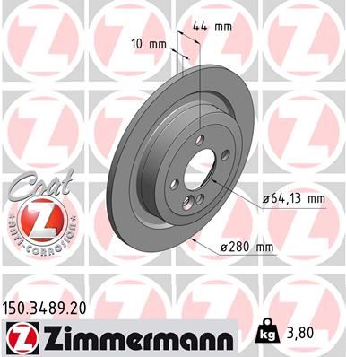 ZIMMERMANN 150.3489.20 Fren Sistemleri Fren Diski - MINI MINI (R56) uyumlu
