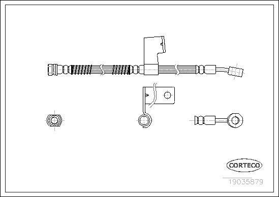 CORTECO 19035879 Fren Sistemleri Fren Hortumları - HYUNDAI ACCENT I (X-3) uyumlu