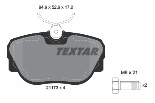 TEXTAR 2117302 Fren Sistemleri Fren Balatası - BMW 3 (E30) uyumlu