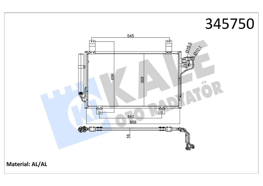 KALE OTO RADYATÖR 345750 İklimlendirme Sistemi Klima Radyatörü - MAZDA CX-5 (KE, GH) uyumlu