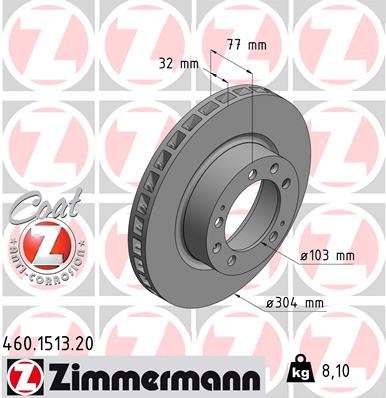 ZIMMERMANN 460.1513.20 Fren Sistemleri Fren Diski - PORSCHE 944 uyumlu