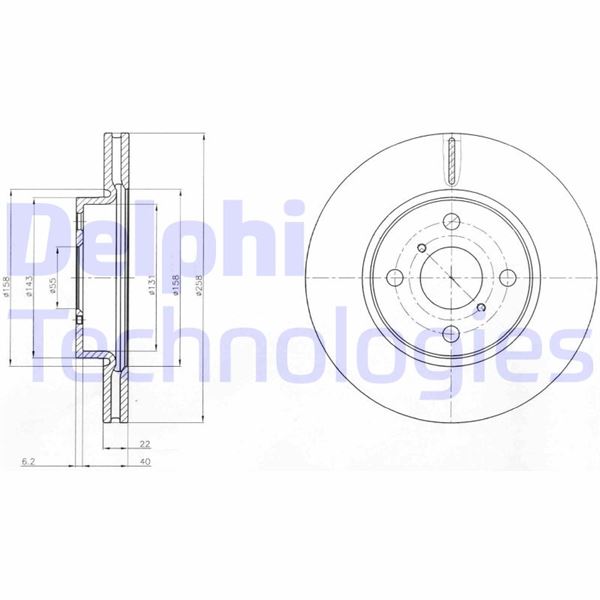 DELPHI BG4116C Fren Sistemleri Fren Diski - TOYOTA YARIS (_P13_) uyumlu